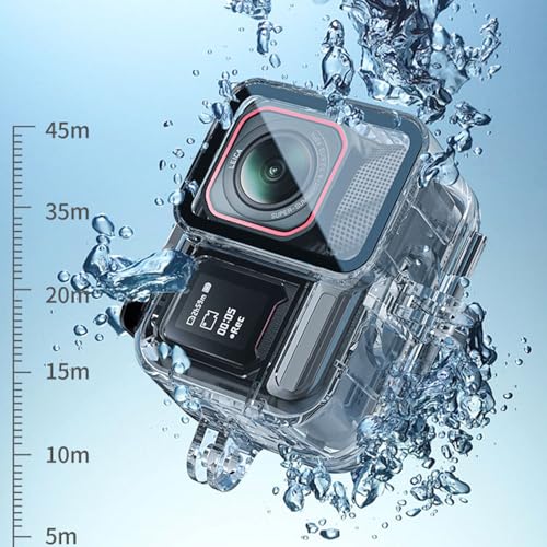Honbobo Wasserdichtes Gehäuse für Insta360 Ace Pro 2, 45M Tauchgehäuse Nicht entfernen Mikrofon Abdeckung Unterwassergehäuse Horizontal-Vertikal Schutzgehäuse Zubehör für Insta360 Ace Pro 2