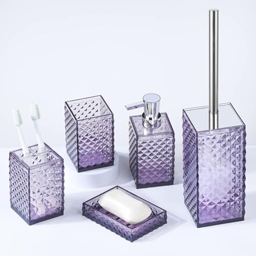 Purple Bathroom Accessories Set