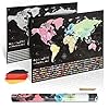 uranuspro – Scratch Off World Map/Gedetailleerde wereldkaart om te krassen in XXL-posterformaat 84 x 60 kras wereldkaart…