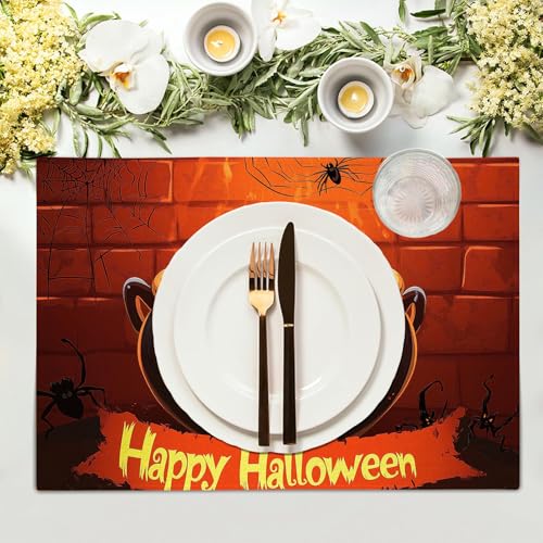 Chaudron d'Halloween set de table lin de coton de qualité - 4