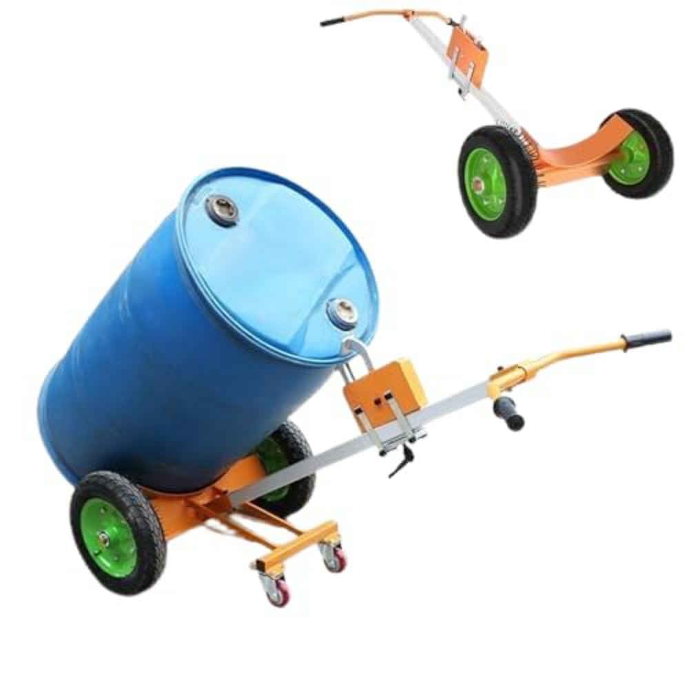 Carretilla de mano de tambor de aceite con ruedas fijas para transporte en gasolineras, fábricas, garajes, capacidad de 450 kg