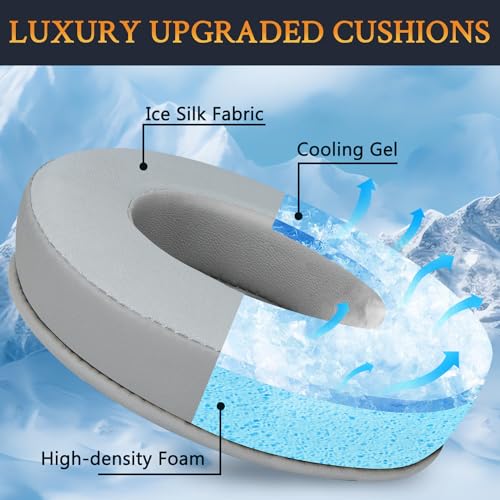 Image of SOULWIT Cooling-Gel Ear Pads Cushions Replacement, for Razer Kraken 2019 /Tournament Edition /Ultimate /Kitty, Earpads for Nari /Essential /Ultimate, Kraken X /V3 X Headset - Grey