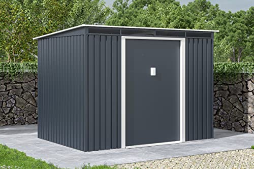 OUTTECH Gerätehaus, anthrazit, Stahl, 261 x 181 x 186 cm, Schiebetüren