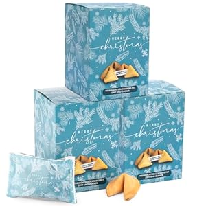 FOOD crew 30x Weihnachtsglückskekse mit Zimt Geschmack – Glückskekse Weihnachten - Süßigkeiten - Gebäck Einzeln Verpackt mit deutschen Sprüchen - Vegan - Made in Germany