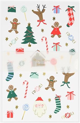 Meri Meri - Jolly Tattoo Sheet - Yeni Yıl Geçici Dövmeler (2'li)