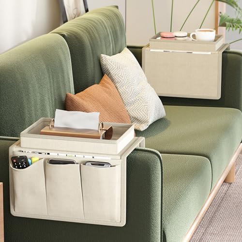DZOZO Sofa Chair Couch Armrest Organizer Remote Control Holder Caddy Handset Holder Armchair Storage Bag with Cup Holder for Tablet, Phone, Pad, Book, Magazines, 6 Pockets - Cosy Home Interiors DZOZO Sofa Chair Couch Armrest Organizer Remote Control Holder Caddy Handset Holder Armchair Storage Bag with Cup Holder for Tablet, Phone, Pad, Book, Magazines, 6 Pockets - Image 2