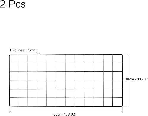 Vista 32 de PATIKIL Panel de rejilla de alambre de 20 x 12 pulgadas, paquete de 2 paneles decorativos de rejilla de pared, tablero de fotos, exhibidor de fotos