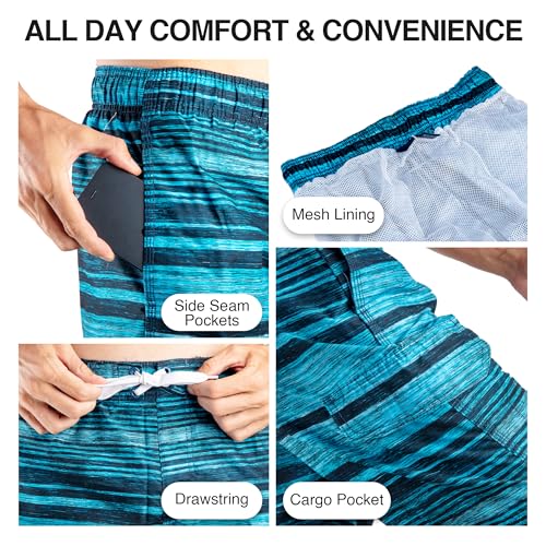 Image of Kanu Surf Men's Big Viper Extended Size Stripe Swim Trunk