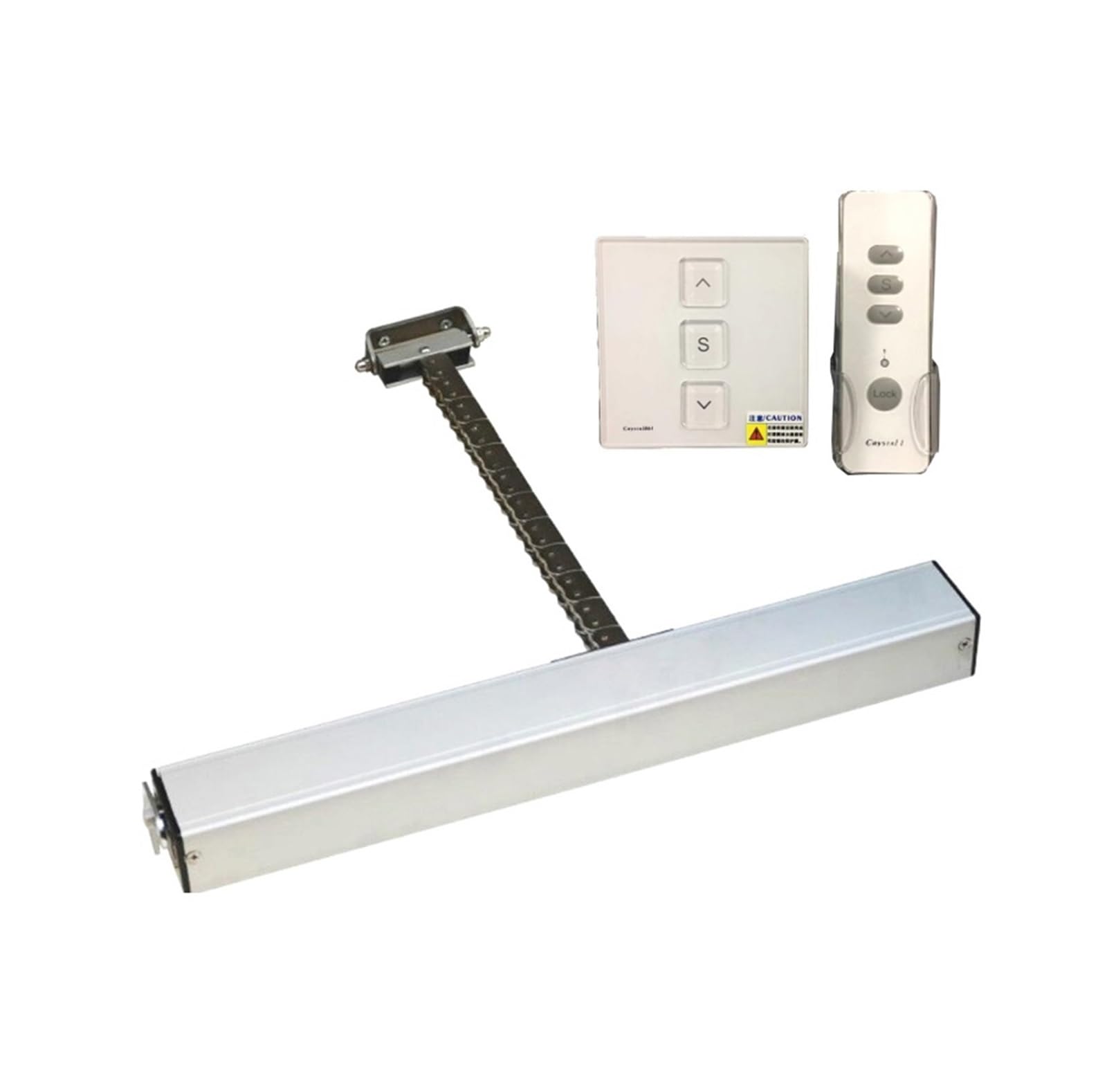 Automatischer Fensterantriebsöffner mit, Tuya-Schalter und Fernbedienung, 400 N, einkettige elektrische Gewächshaus-Hausautomation Komfortable Türöffnung(300mm travel)
