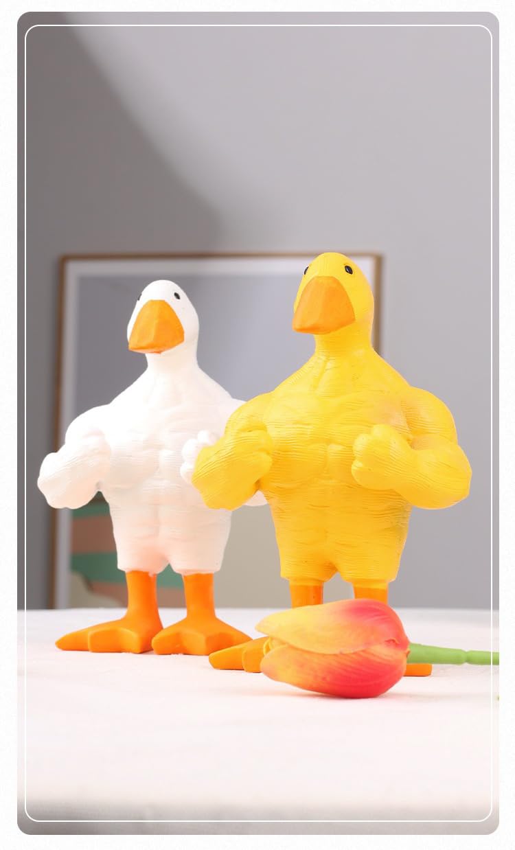 Linda estátua de pato musculoso, decoração de casa, decoração de