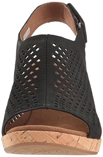 Rockport Women's Briah Perf Sling Wedge Sandal, Black Nubuck, 6.5 M Us #TOP1