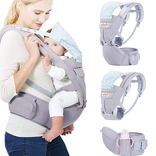 Viedouce Babytrage Ergonomische mit Hüftsitz/Reine Baumwolle Leicht und atmungsaktiv/Multiposition:Dorsal, Ventral, Einstellbar für Neugeborene und Kleinkinder von 0 bis 4 Jahren (3,5 bis 20 kg) - Image 6