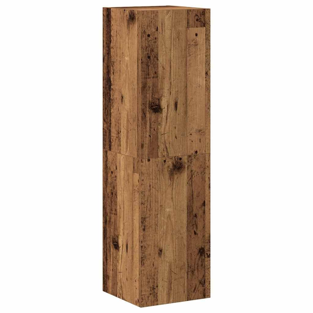 Set di 6 mobili per TV, montaggio a parete, effetto legno anticato, con vano portaoggetti, per soggiorno, credenza