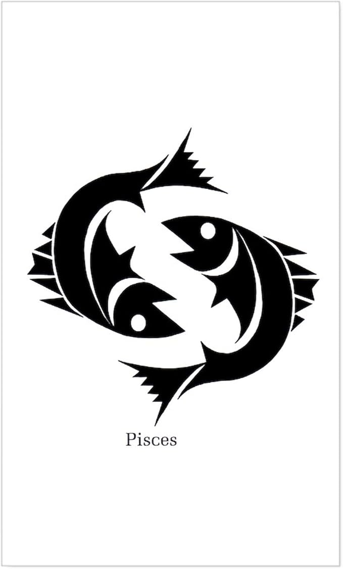 CafePress Pisces Zodiac Astrology Tattoo Rectangle Sticker Rectangle Bumper Sticker Car Decal