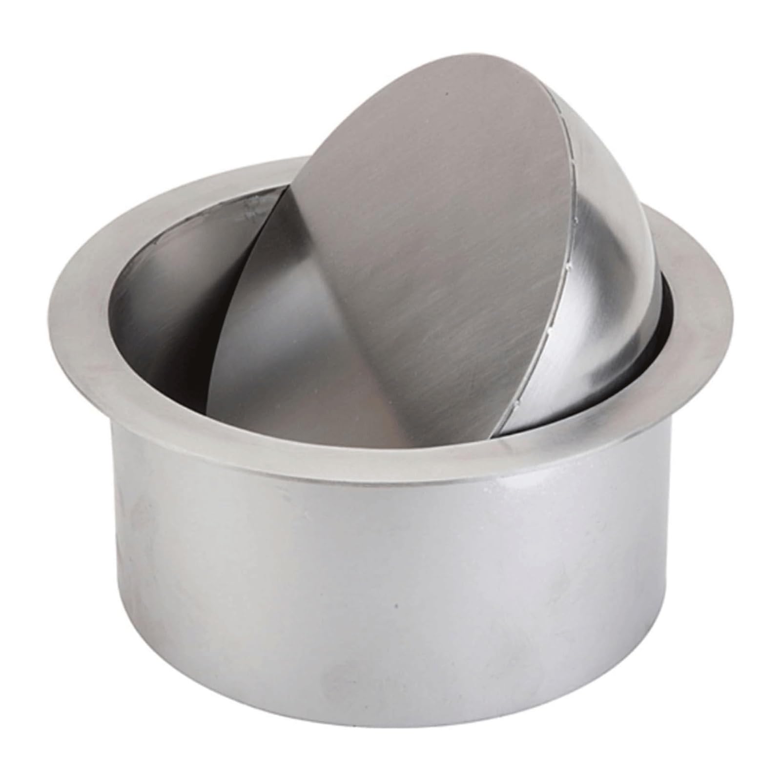 DFGHNBVC Countertop Built-In Waste Chute Lid Round Stainless Steel Recessed Trash Can Lid Kitchen Swing Garbage Can Grommet Balance Flap Cover,Silver-D22Cm
