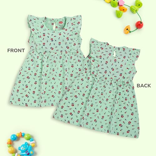Image of LuvLap Baby Girl 100% Cotton Sleevless Girls Frock Pack of 3