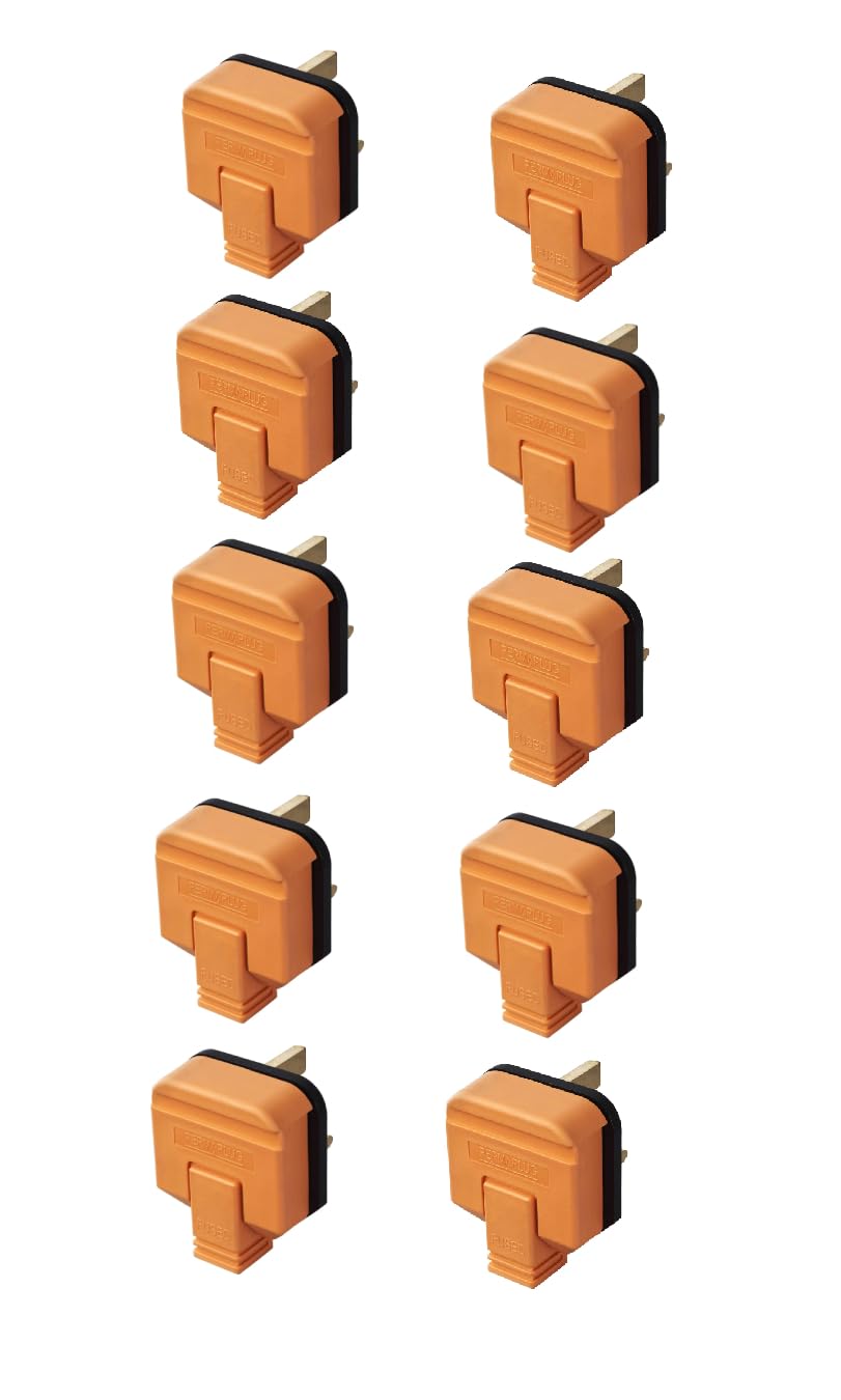 Heavy-Duty 13 Amp UK 3-Pin Plug (Orange) (10)