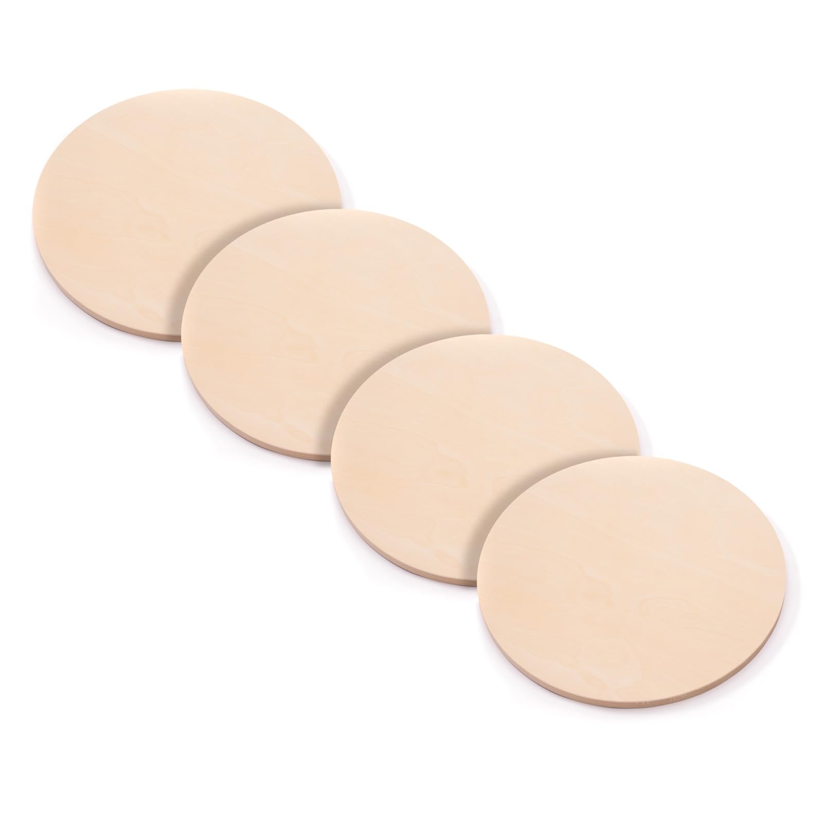 4 x superfici rotonde in legno | Diametro 60 cm | Profondità 2 cm | Legno di betulla non trattato | Tavola di legno, tela in legno, per pittura e bricolage fai da te