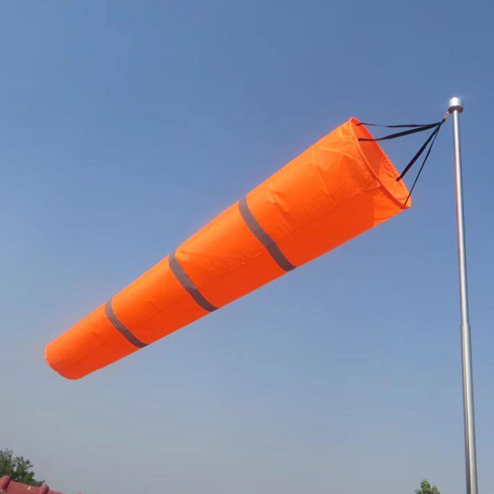 XCSCUK Complete Outdoor Windsock Kit with Pole - Reflective Aviation Wind Sock, Oxford Fabric Wind Direction Indicator,for Accurate Wind Measurement (Orange L)