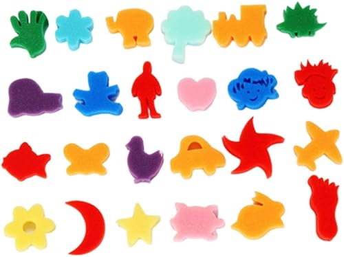 MILISTEN 24pcs Esponja Pintura Formas Animal Pintura Sellos Artesanía Pintura Esponjas (Color al azar)