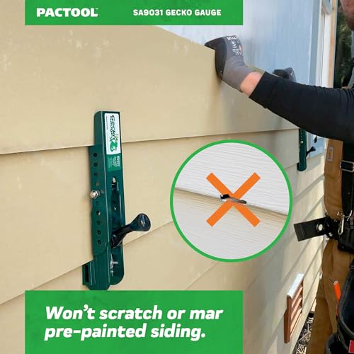 Image of PacTool SA9031 Gecko Gauge Siding Mounting Kit With Pouch - For Use with 5 /16-Inch Fiber Cement Siding, James Hardie's Updated HZ5 Series - Lap Siding Gauge - Essential Siding Tools