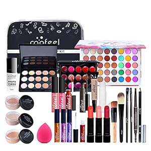 30 Piezas Juego de Maquillaje profesional, Paquete De Cosmético Todo En Uno con Sombras De Ojos Corrector lápiz Labial…