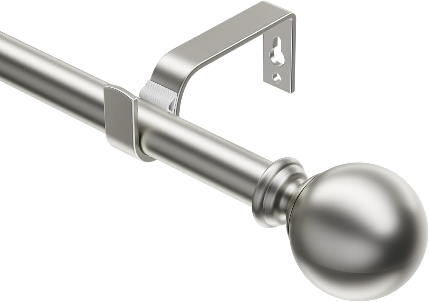 Extendable Curtain Rods 30-138 Inch, Dia 3/4" Splicing Adjustable Curtain Pole with 44mm Metal Ball Finials for Eyelet Curtains, Drapery Rods for Bedroom, Living room, Office