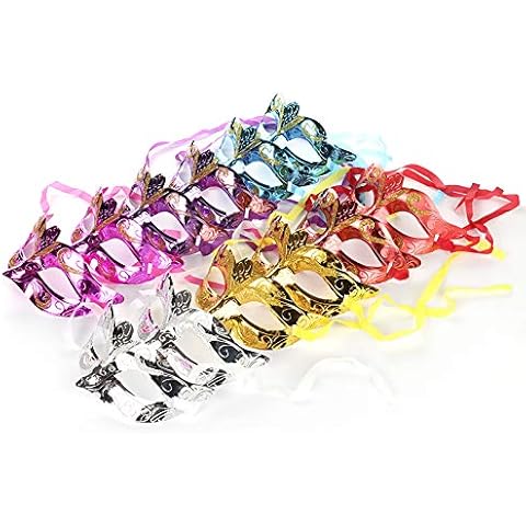 Warooma 12pack Unisex Retro Masquerade Masks,Half Face Mask Venetian Mask Wedding Props Mardi Gras Halloween Party Decoration Costume Cover