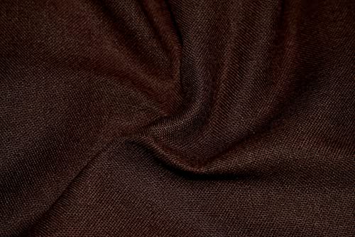 Image of HOME COLORS.IN Plain Solid Cotton 4 Seater Round Table Cover - Durable - Machine Washable - Every Day use Dining Table Cloth - 60 x 60 Inch - Brown