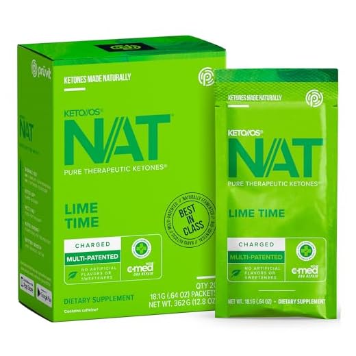 PRÜVIT Keto//OS NAT Lime Time Keto Supplements – Charged - Exogenous Ketones - BHB Salts Ketogenic Supplement for Workout Energy Boost for Men and Women (20 Count)