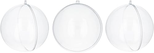 Juego de 3 adornos de bolas de plástico transparente de 2.7 pulgadas (2.717 in)