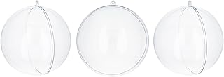 Set of 3 Clear Plastic Ball Ornaments 2.7 Inches (69 mm)