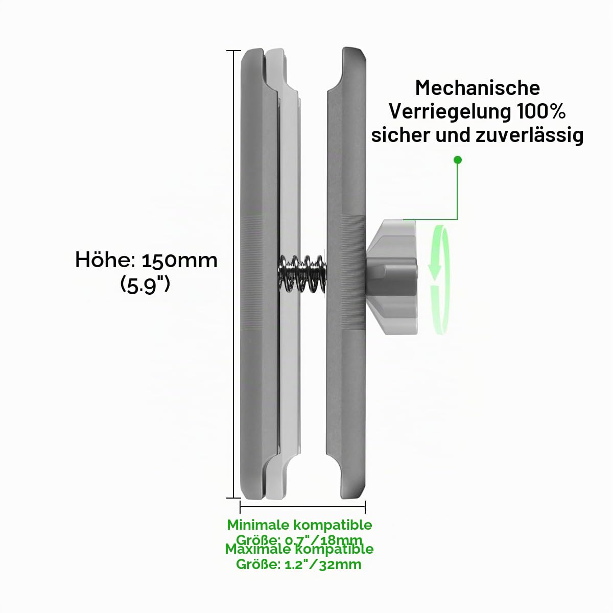 FANAUE Doppelbuchsenarm kompatibel mit RAM Mounts Type B 1" Ball Assembly und Motorrad-Handyhalterung, passt zu allen Industriestandard 1"/25,4mm/Type B Ball Adaptern, Aluminium Länge 6"