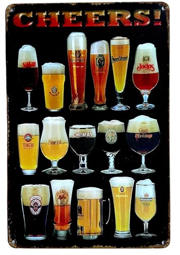Plaque décorative vintage DiiliHiiri 30 x 20 cm – Panneau de bière | Plaques métalliques | Cadeau pour amateurs de bière | Décoration de garage...