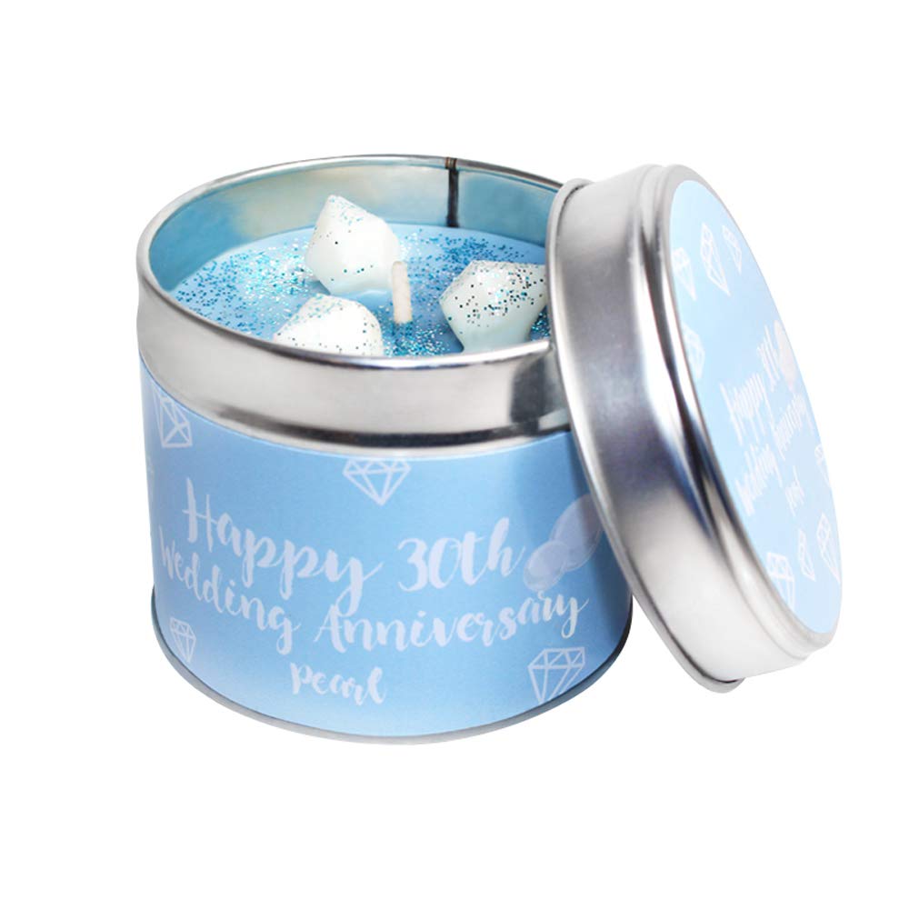 30th Pearl Wedding Anniversary Candle Tin/SOYA Wax/Handmade to Order Daily