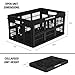CleverMade Collapsible Utility Crates - Black 3 Pack 45L / 11 Gal holds 66 lbs - Stackable Containers Heavy Duty Capacity Crates Space-Saving Baskets