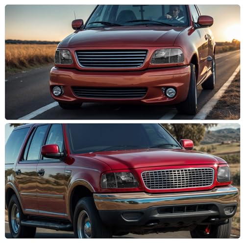 DWVO Headlight Assembly Compatible with 1997-2003 Ford F-150/2004 Ford F-150 Heritage/1997-2002 Ford Expedition Black Housing Clear Reflector Clear Lens by DWVO - Used condition - Image 5