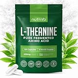Nutrivo L Theanine 400mg | 120 Vegan Capsules - 4 Months Supply | Good Alternative to L-Theanine Powder, Gummies and Drops | UK Made L'Theanine Supplement