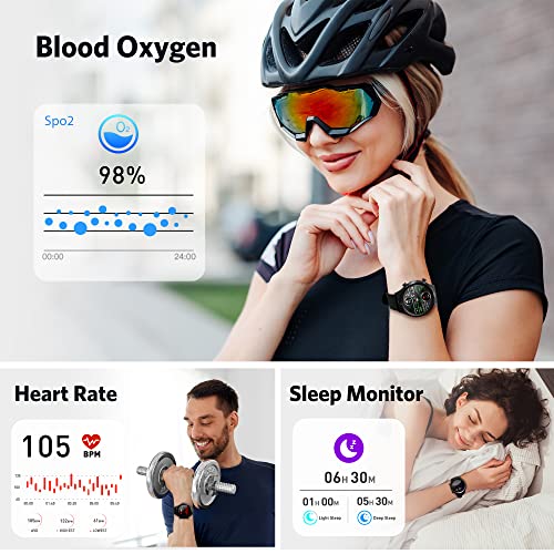 Tranya-S2-Smart-Watch-with-All-Day-Heart-Rate-Blood-Oxygen-Sleep-Monitor-3ATM-Waterproof-Fitness-Tracker-25-Sports-Modes-Smartwatch-for-Android-and-iOS-Phones-Sport-Watch-for-Men-Women-Black
