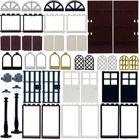 Building Bricks Kit Glasses Windows and Doors Set Accessories Compatible for Generic Classic Bricks for Kids Boys Grils Building Kits fits with Major Brands Cover