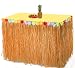 2PCS Luau Hawaiian Grass Table Skirt Decorations - Hula Hibiscus Tropical Birthday Summer Pool Party Supplies