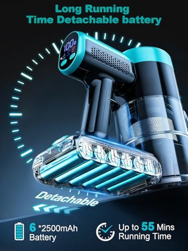 Cordless Vacuum Cleaner, 58Kpa/55Mins Vacuum Cleaners for Home, Stick Vacuum with Self-Standing & LED Display, Anti-Tangle & Wall Mount Charging, 10 in 1 Lightweight Vacuum for Pet Hair/Carpets - 5