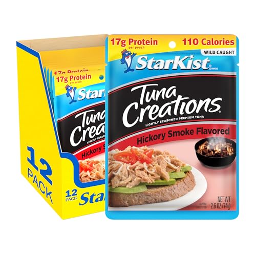 StarKist Tuna Creations Hickory Smoked Pouch (2.6 oz - 12 Pack) Wild Caught, High Protein Shelf Stable Seafood, Gluten Free, Soy Free, No Draining, Ready to Eat for Salads and Sandwiches