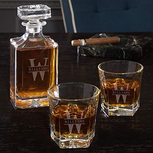 Personalized Whiskey Decanter Set with Colchester Glasses (Custom Product)
