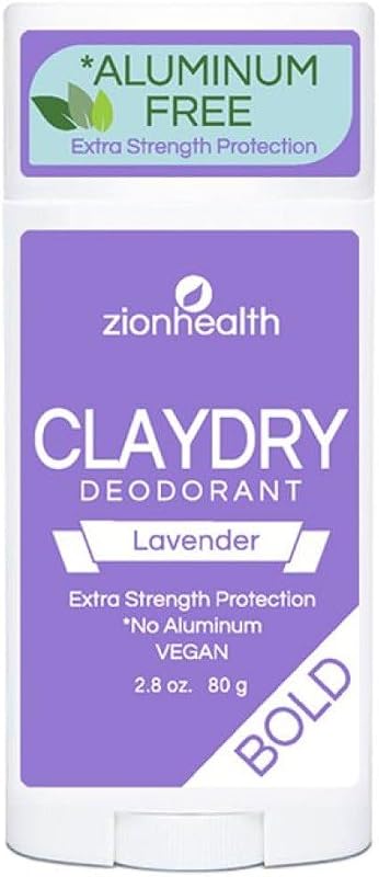 Desodorante vegano ClayDry Bold Lavender Zion Health, bastão, 79 g