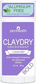 ClayDry Bold Lavender Vegan Deodorant Zion Health 2.8 oz Stick