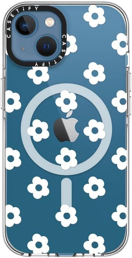 CASETiFY Clear iPhone 13 Case [Not Yellowing / 6.6 ft. 3X Military Grade Drop Protection/Magsafe] - Ditsy Daisies - White - Clear - Image 5
