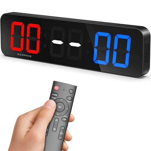 15.2" Large Digital LED Scoreboard Electronic Score Keeper Clock, Variable