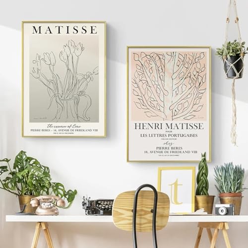 Affiches Henri Matisse pour habiller un mur vide peinture toile abstraite bleue 40x60 cm