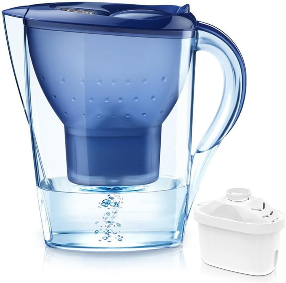 Supvox® 3.5L Water Filter Pitcher Lead, Chlorine, Microplastics Filter, 2-in-1 Powerful, Lasts 2 Months or 40 Gallons, Water Purifier Accessories, White